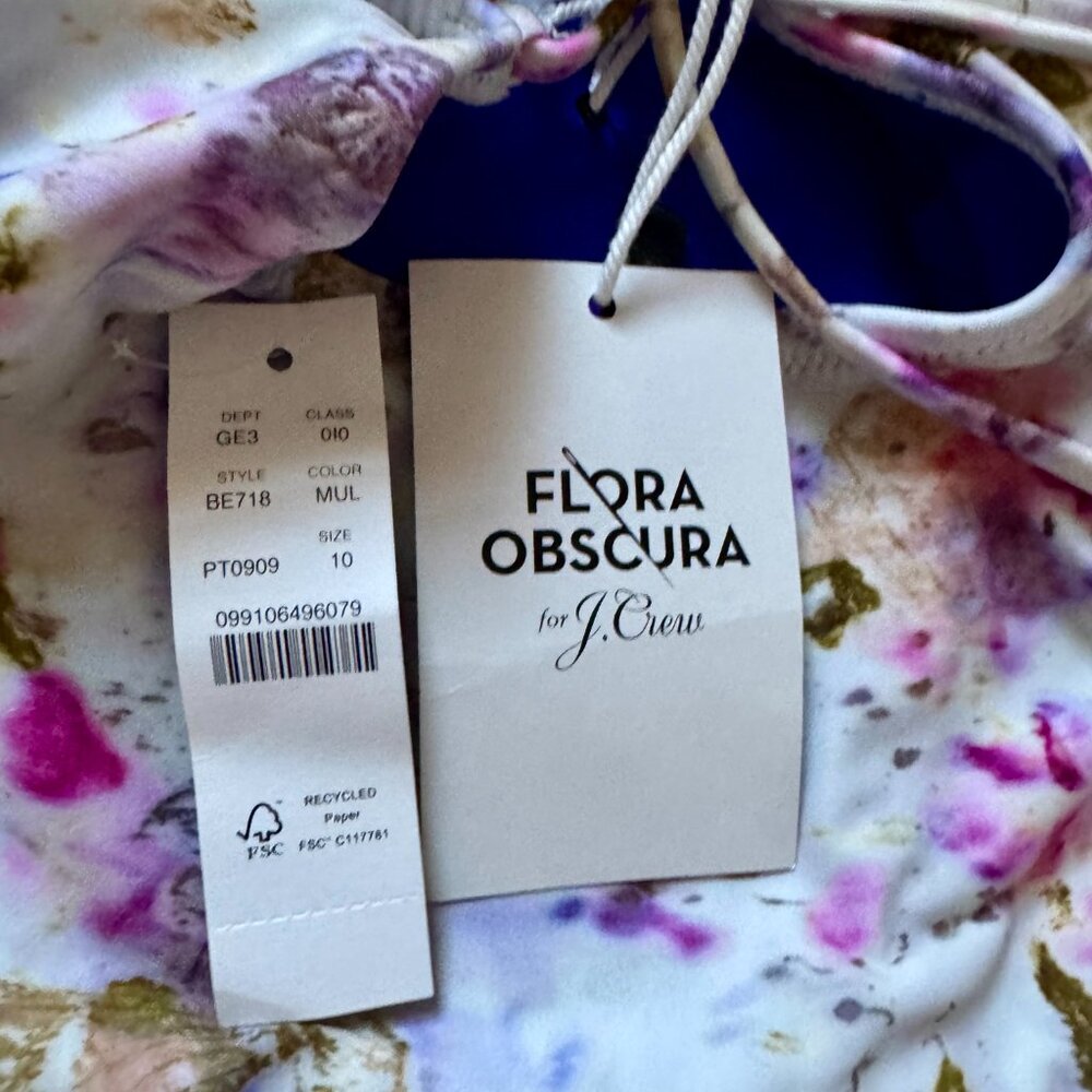Flora Obscura X J.Crew Strappy-Back Plunge One-Piece Swimsuit - Picture 3 of 3